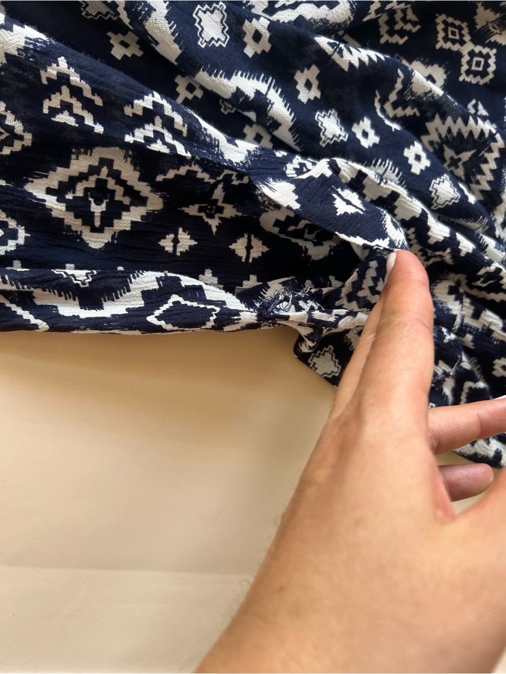Sleeveless Navy & White Printed Harem Jumpsuit size s/M - Picture 6 of 8